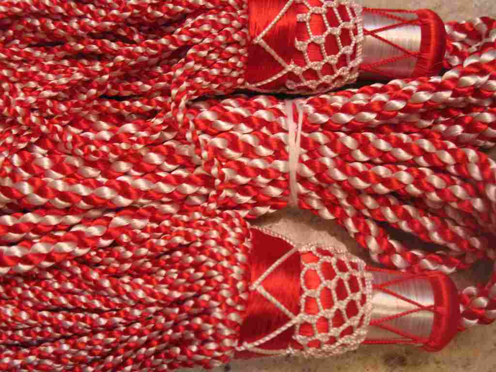 (image for) Silk Drone Cords: Red - Click Image to Close