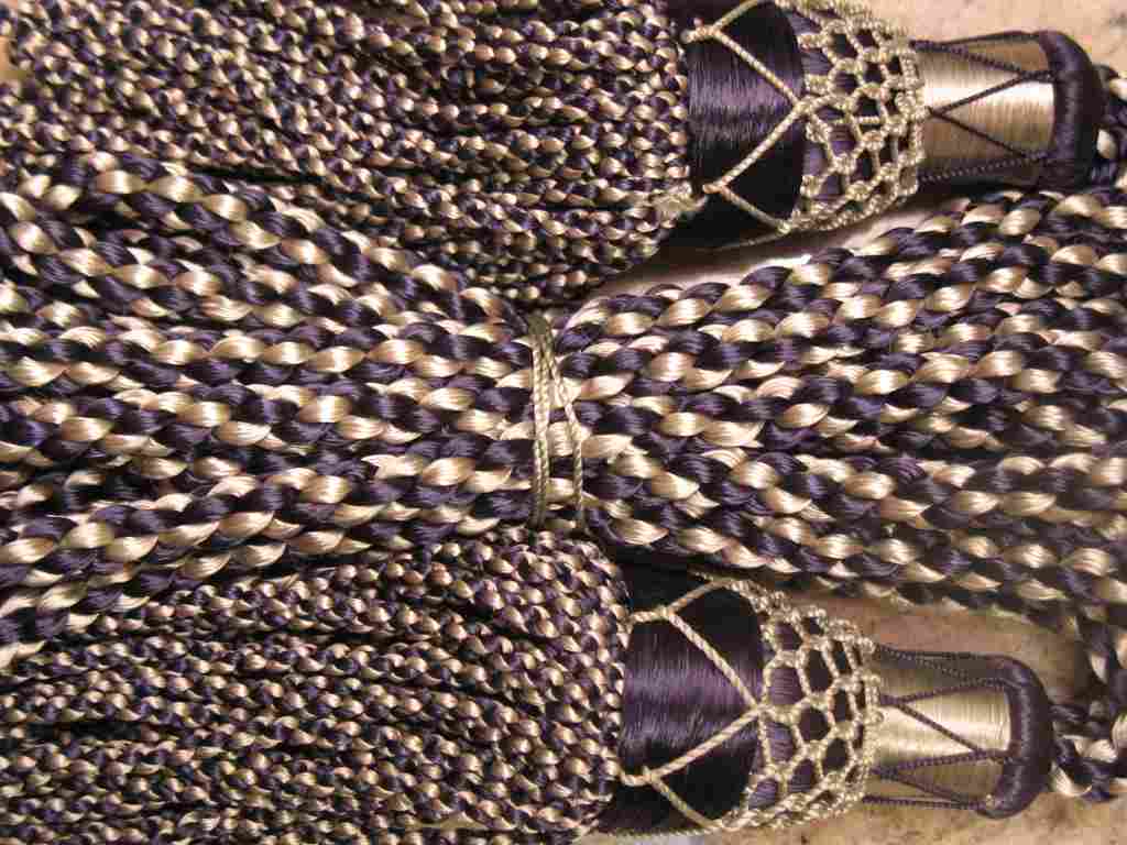 (image for) Silk Drone Cords: Navy Blue & Silver - Click Image to Close
