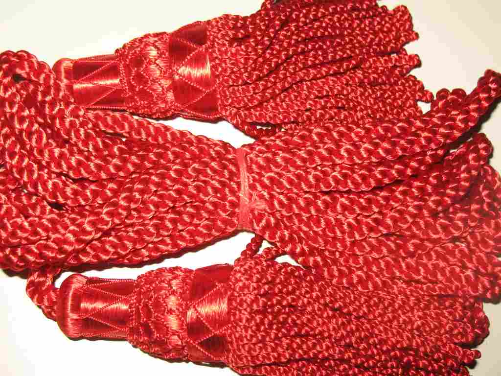 (image for) Silk Drone Cords: Red - Click Image to Close