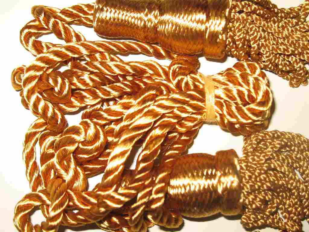 (image for) Silk Smallpipe Drone Cords: Gold - Click Image to Close