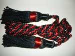 Silk Drone Cords: Black with Red Stripe