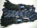 Silk Drone Cords: Black with Blue Stripe